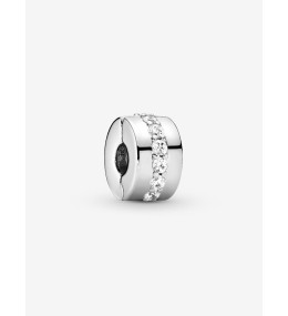 Charm clip Pandora Moments, Rangée Scintillante Incolore en argent 925/1000, 791972CZ