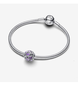 Le Charm Pandora moments, MUM et coeurs ajourés en argent 925/1000, 793772C01