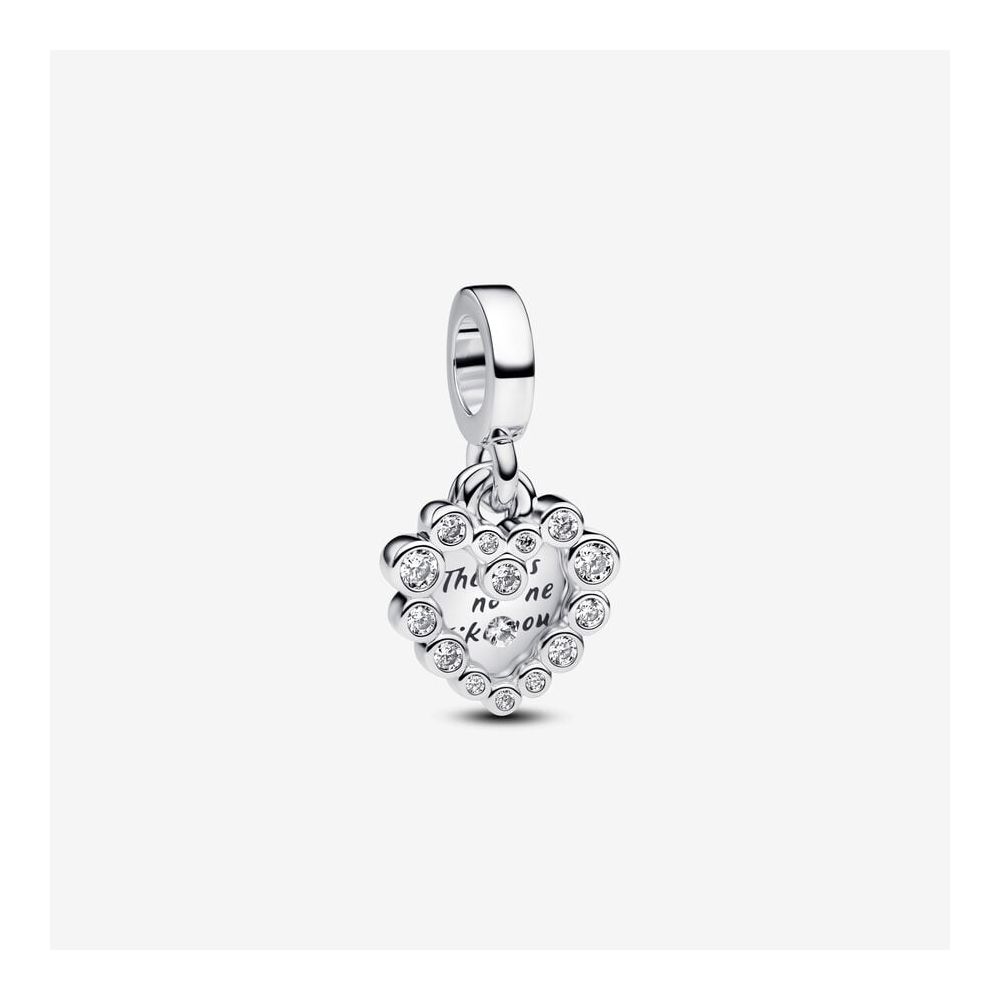 Charm pendentif Pandora Moments, double coeur scintillant en argent 925/1000, 793765C01