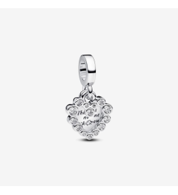 Charm pendentif Pandora Moments, double coeur scintillant en argent 925/1000, 793765C01