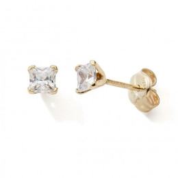 Les Boucles d'oreilles or jaune 375/1000, oxydes de zirconium by Stauffer