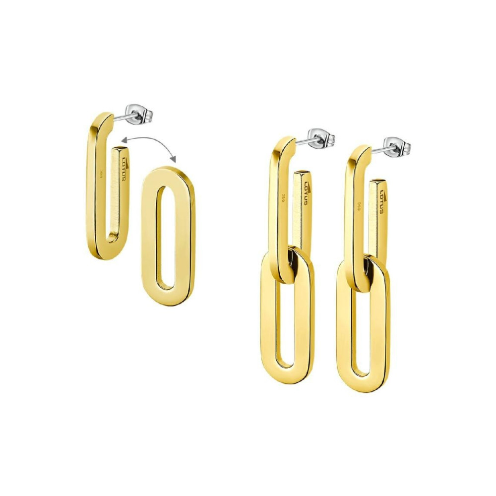 Les Boucles d'oreilles Femme, Lotus Style, Géométrie, Acier doré jaune, LS2425-4/2