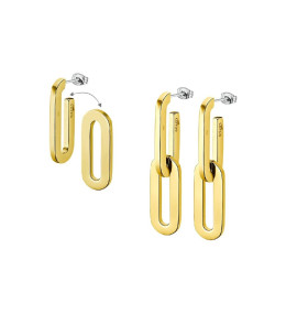 Les Boucles d'oreilles Femme, Lotus Style, Géométrie, Acier doré jaune, LS2425-4/2