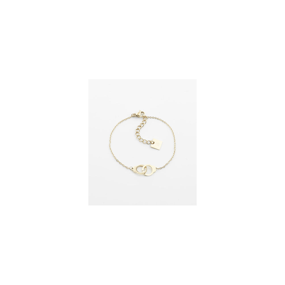 Bracelet Cuff en acier PVD jaune, ZAG bijoux, SBS0204-01UNI