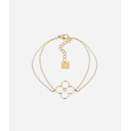 Bracelet Emilia en acier PVD jaune et oxyde de zirconium ZAG bijoux, SBS25381-01WHT