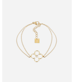 Bracelet Emilia en acier PVD jaune et oxyde de zirconium ZAG bijoux, SBS25381-01WHT