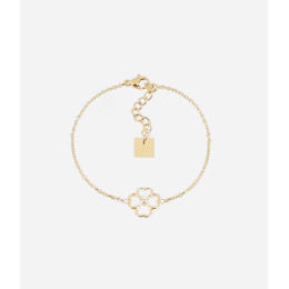 Bracelet Adone en acier PVD jaune et oxyde de zirconium ZAG bijoux, SBS25388-01WHT