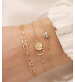 Le Bracelet Cantor en acier PVD jaune, ZAG bijoux, SBS3682-01UNI