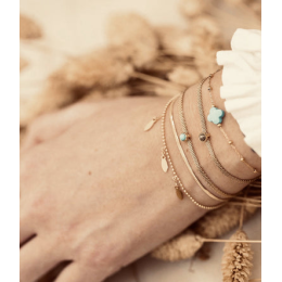 Le Bracelet Velasquez en acier PVD jaune et pierre de soleil, ZAG bijoux, SBS7970-01NUD