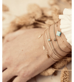 Le Bracelet Velasquez en acier PVD jaune et pierre de soleil, ZAG bijoux, SBS7970-01NUD