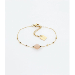 Bracelet Velasquez en acier PVD jaune et pierre de soleil, ZAG bijoux, SBS7970-01NUD