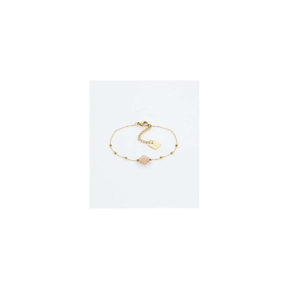 Bracelet Velasquez en acier PVD jaune et pierre de soleil, ZAG bijoux, SBS7970-01NUD