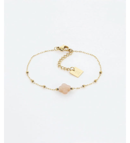 Bracelet Velasquez en acier PVD jaune et pierre de soleil, ZAG bijoux, SBS7970-01NUD