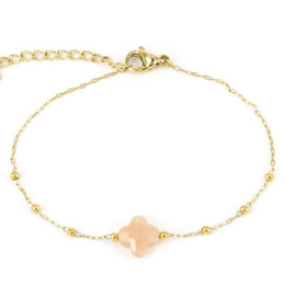 Le Bracelet Velasquez en acier PVD jaune et pierre de soleil, ZAG bijoux, SBS7970-01NUD