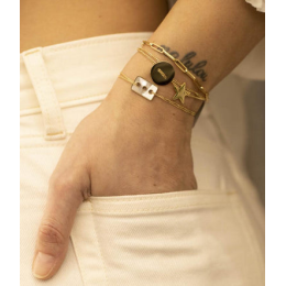 Le Bracelet Star en acier PVD jaune, ZAG bijoux, SBX9013-01UNI