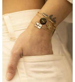 Le Bracelet Star en acier PVD jaune, ZAG bijoux, SBX9013-01UNI