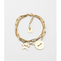 Bracelet Star en acier PVD jaune, ZAG bijoux, SBX9013-01UNI