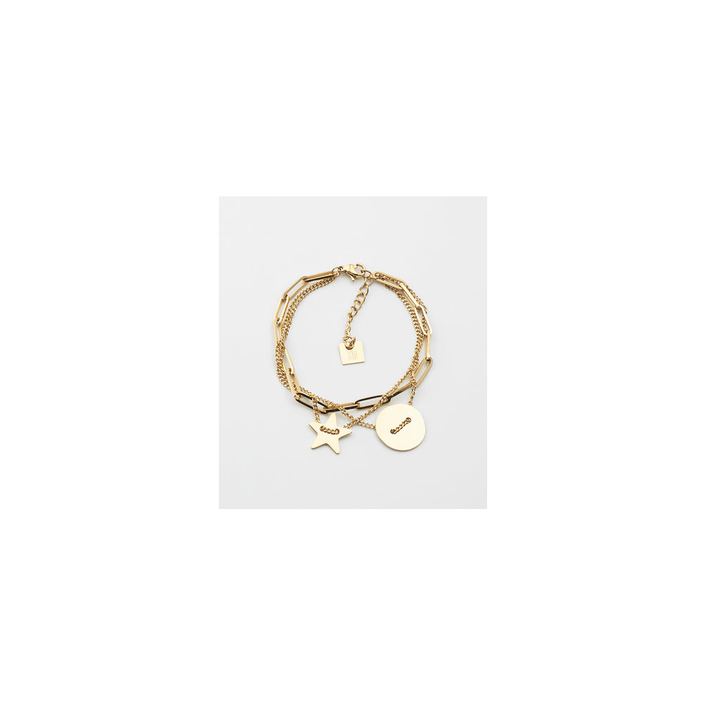 Bracelet Star en acier PVD jaune, ZAG bijoux, SBX9013-01UNI