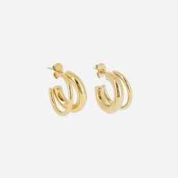 Les Boucles d'oreilles créoles Tortel en acier PVD jaune ZAG bijoux, SEC21265-01UNI