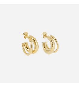 Les Boucles d'oreilles créoles Tortel en acier PVD jaune ZAG bijoux, SEC21265-01UNI