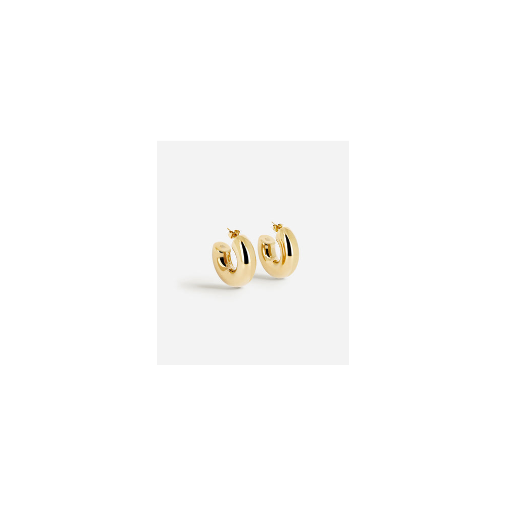 Boucles d'oreilles créoles Chantal en acier PVD jaune, diamètre 30mm, ZAG bijoux, SEC21313-01UNI1030