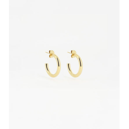 Boucles d'oreilles créoles Sabrina en acier PVD jaune, diamètre 15mm, ZAG bijoux, SEC21313-01UNI3X20