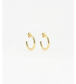 Boucles d'oreilles créoles Sabrina en acier PVD jaune, diamètre 15mm, ZAG bijoux, SEC21313-01UNI3X20