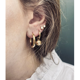 Les Boucles d'oreilles créoles Sabrina en acier PVD jaune, diamètre 15mm, ZAG bijoux, SEC21313-01UNI3X20