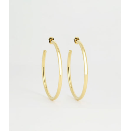 Boucles d'oreilles créoles Aliénora en acier PVD jaune, diamètre 48mm, ZAG bijoux, SEC21313-01UNI3X50