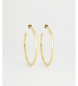 Boucles d'oreilles créoles Aliénora en acier PVD jaune, diamètre 48mm, ZAG bijoux, SEC21313-01UNI3X50