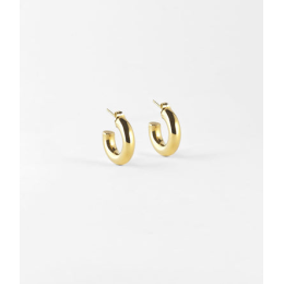 Boucles d'oreilles créoles Jeanne en acier PVD jaune, diamètre 20mm, ZAG bijoux, SEC21313-01UNI5X20