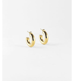 Boucles d'oreilles créoles Jeanne en acier PVD jaune, diamètre 20mm, ZAG bijoux, SEC21313-01UNI5X20