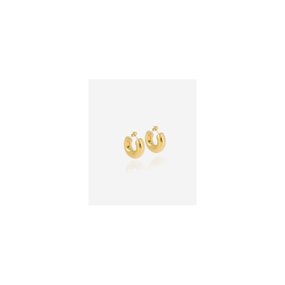 Boucles d'oreilles créoles Thaïs en acier PVD jaune, diamètre 11mm, ZAG bijoux, SEC21313-01UNI8X25