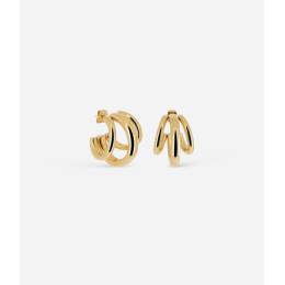 Boucles d'oreilles créoles Trilogy en acier PVD jaune, diamètre 20mm, ZAG bijoux, SEC21345-01UNI25