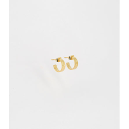 Boucles d'oreilles créoles Zaria en acier PVD jaune, diamètre 11mm, ZAG bijoux, SEC22036-01WHT
