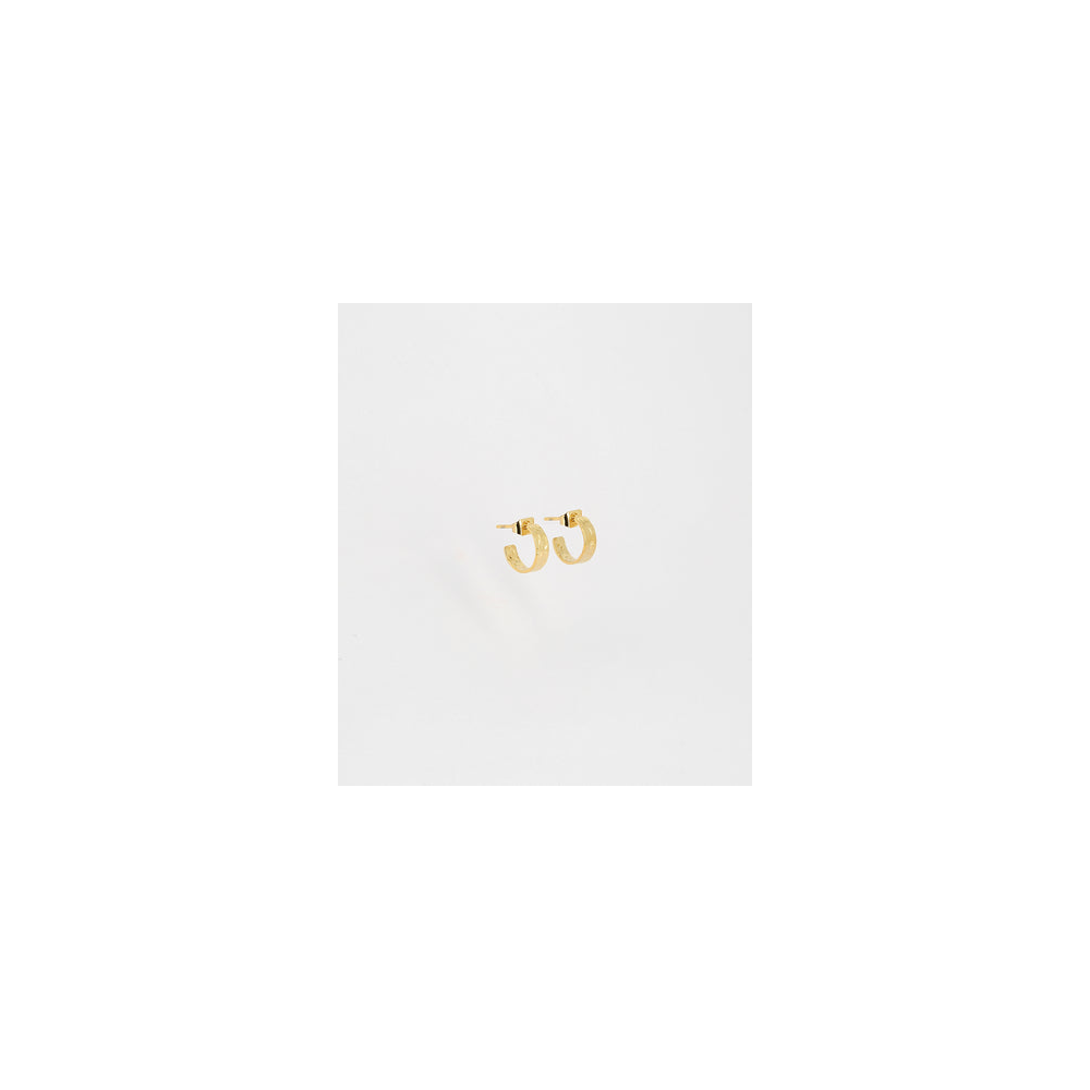 Boucles d'oreilles créoles Zaria en acier PVD jaune, diamètre 11mm, ZAG bijoux, SEC22036-01WHT
