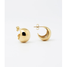 Boucles d'oreilles créoles Cecilia en acier PVD jaune, diamètre 12mm, ZAG bijoux, SEC22092-01UNI