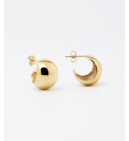 Boucles d'oreilles créoles Cecilia en acier PVD jaune, diamètre 12mm, ZAG bijoux, SEC22092-01UNI