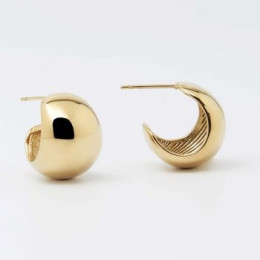 Les Boucles d'oreilles créoles Cecilia en acier PVD jaune, diamètre 12mm, ZAG bijoux, SEC22092-01UNI