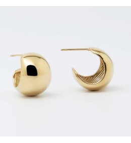 Les Boucles d'oreilles créoles Cecilia en acier PVD jaune, diamètre 12mm, ZAG bijoux, SEC22092-01UNI
