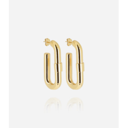 Boucles d'oreilles créoles Lafra en acier PVD jaune, ZAG bijoux, SEC24210-01UNI
