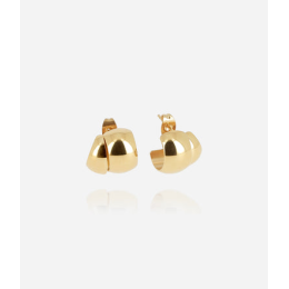 Boucles d'oreilles créoles Pegasi en acier PVD jaune, ZAG bijoux, SEC24313-01UNI