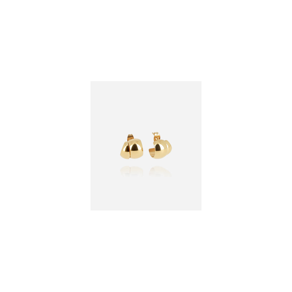 Boucles d'oreilles créoles Pegasi en acier PVD jaune, ZAG bijoux, SEC24313-01UNI