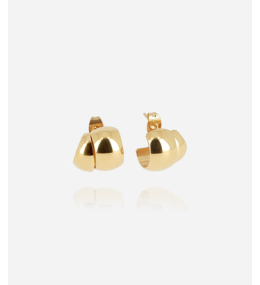 Boucles d'oreilles créoles Pegasi en acier PVD jaune, ZAG bijoux, SEC24313-01UNI
