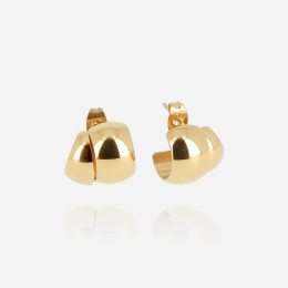 Les Boucles d'oreilles créoles Pegasi en acier PVD jaune, ZAG bijoux, SEC24313-01UNI