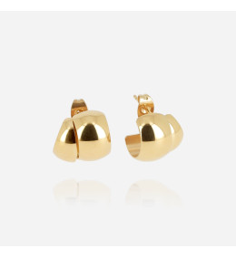 Les Boucles d'oreilles créoles Pegasi en acier PVD jaune, ZAG bijoux, SEC24313-01UNI