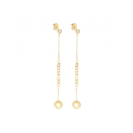Boucles d'oreilles pendantes en acier PVD jaune, ZAG bijoux, SEL21944-01SEL