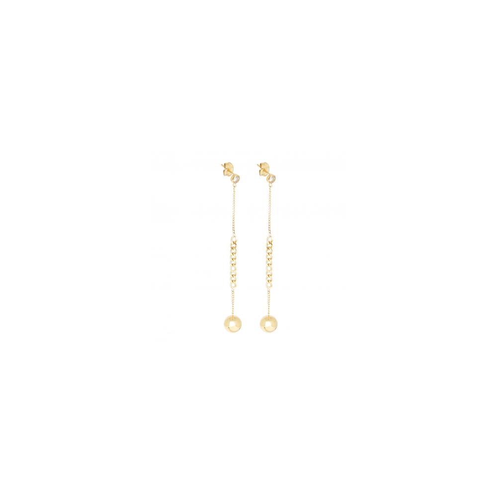 Boucles d'oreilles pendantes en acier PVD jaune, ZAG bijoux, SEL21944-01SEL