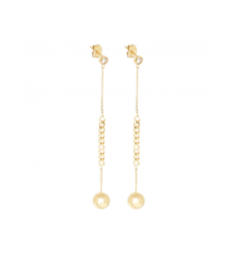 Boucles d'oreilles pendantes en acier PVD jaune, ZAG bijoux, SEL21944-01SEL