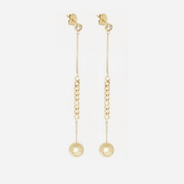Les Boucles d'oreilles pendantes en acier PVD jaune, ZAG bijoux, SEL21944-01SEL